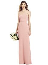 Bridesmaids Dress: After Six Bridesmaids SPRING 2020 - 6823 - Spaghetti Strap A-line Crepe Dress with Pockets 