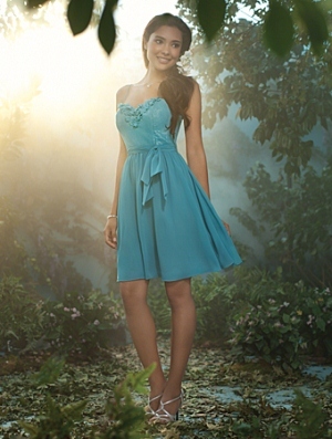 Bridesmaid Dress - DISNEY ALFRED ANGELO BRIDESMAIDS SPRING 2013 COLLECTION - 511 - Chiffon Over Silver Sequins, Chiffon Fabric - Modern Fit | AlfredAngeloDisney Bridesmaids Gown