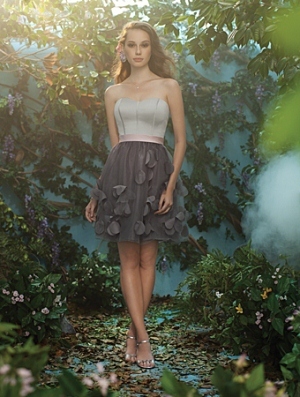 Bridesmaid Dress - DISNEY ALFRED ANGELO BRIDESMAIDS SPRING 2013 COLLECTION - 516 - Satin, Satin & Organza Flowers Fabric - Modern Fit | AlfredAngeloDisney Bridesmaids Gown