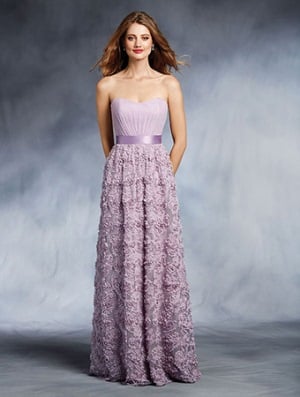Bridesmaid Dress - ALFRED ANGELO 2017 Disney Maidens - 546L - Long Disney Bridesmaid Gown with Floral Embroidered Skirt | AlfredAngeloDisney Bridesmaids Gown