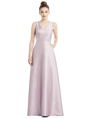 MOB Dress - Alfred Sung Bridesmaids 2020 - D778 - Sleeveless V-Neck Satin Gown with Pockets | AlfredSung Mother of the Bride Gown