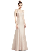 Bridesmaids Dress: Alfred Sung Bridesmaids 2020 - D780 - Open-Back Bow Tie Satin Trumpet Gown 