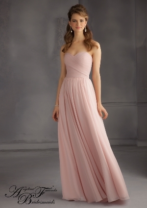 Bridesmaid Dress - Angelina Faccenda Bridesmaids by Mori Lee FALL 2014 Collection: 20435 - Luxe Chiffon - Zipper Back (LONG) | AngelinaFaccenda Bridesmaids Gown
