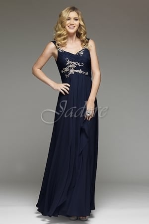 Special Occasion Dress - Jadore J2 Collection - J2038 - 100D chiffon w/ crystal beaded appliqué | Jadore Prom Gown