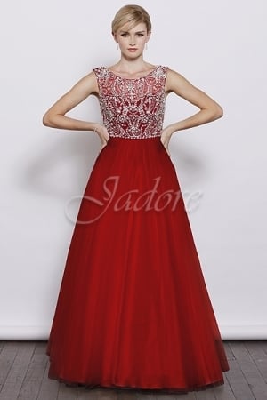 MOB Dress - Jadore J3 Collection - J3036 - Tulle w/ heavily beaded bodice | Jadore MOB Gown