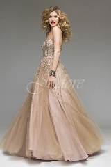 Prom Dress: Jadore J4 Collection - J4011 - Tulle w/ beaded appliqué 