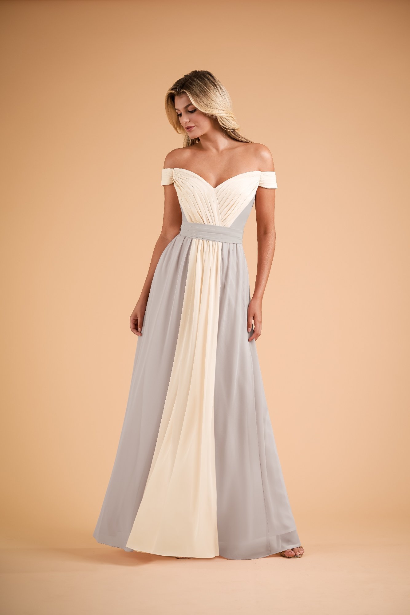 Bridesmaid Dress B2 Spring 2020 B223004 Pretty Poly Chiffon Long Bridesmaid Dress With