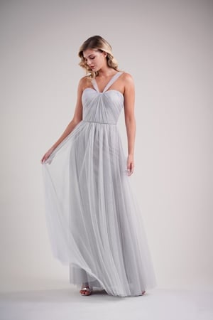 Bridesmaid Dress - BELSOIE SPRING 2020 - L224004 - Romantic soft tulle long bridesmaid dress with halter neckline | Jasmine Bridesmaids Gown