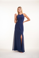 Bridesmaids Dress: JASMINE BRIDESMAID SPRING 2020 - P226001 - Charlotte chiffon long bridesmaid dress with halter 