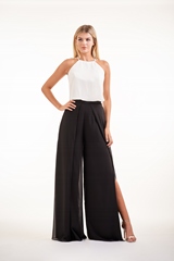 Bridesmaids Dress: JASMINE BRIDESMAID SPRING 2020 - P226015 - Charlotte chiffon two-piece, two-tone bridesmaid dress 