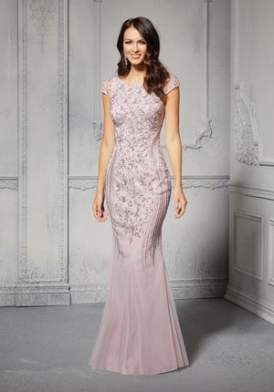 MOB Dress - Mori Lee Collection: 72405 - Sheath Evening Gown with Allover Beaded Design | MoriLee Mother of the Bride Gown