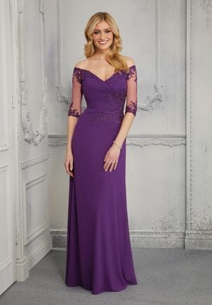 MOB Dress - Mori Lee Collection: 72411 - A-Line Draped Off the Shoulder Evening Gown | MoriLee Mother of the Bride Gown