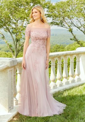 MOB Dress - Mori Lee Collection: 72503 - Soft Net Evening Gown with Beaded Lace | MoriLee Mother of the Bride Gown
