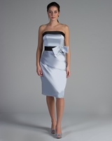 Prom Dress: Nite Time Collection: NT-76 - Shown in #65/ Black Lamour satin - knee length - Available in full length as style NT-81 