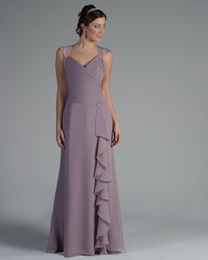 MOB Dress - Tutto Bene Collection: 22205 - Shown in Lavender lace and chiffon | TuttoBene Mother of the Bride Gown