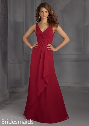 Special Occasion Dress - Mori Lee Bridesmaids FALL 2014 Collection: 704 - Chiffon - Zipper Back | MoriLee Prom Gown