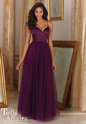 Bridesmaid Dress - Mori Lee TULLE AFFAIRS FALL 2016 Collection: 153 - Satin and Tulle (Long) | MoriLee Bridesmaids Gown