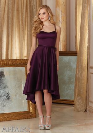 Bridesmaid Dress - Mori Lee AFFAIRS FALL 2016 Collection: 31086 - Satin, Matching Satin Tie Sash | MoriLee Bridesmaids Gown