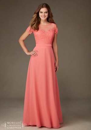 Bridesmaid Dress - Mori Lee BRIDESMAIDS SPRING 2016 Collection: 124 - Lace and Chiffon  | MoriLee Bridesmaids Gown