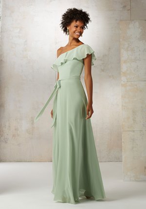 Bridesmaid Dress - Mori Lee BRIDESMAIDS SPRING 2017 Collection: 21503 - Solid or Printed Chiffon with Matching Tie Sash | MoriLee Bridesmaids Gown