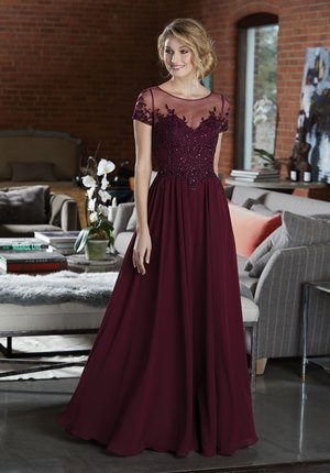 MOB Dress - Mori Lee BRIDESMAIDS FALL 2018 Collection: 21585 - Elegant Chiffon Bridesmaid Dress Featuring a Beaded and Embroidered Bodice | MoriLee Mother of the Bride Gown