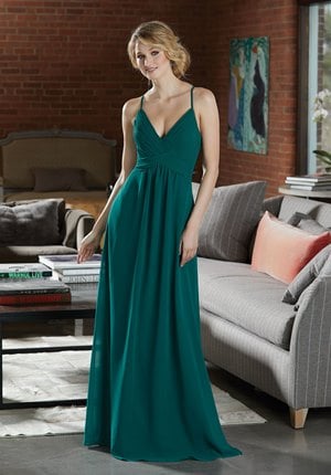  Dress - Mori Lee BRIDESMAIDS FALL 2018 Collection: 21586 - Sexy Chiffon Bridesmaid Dress with Deep V-Neckline | MoriLee Evening Gown