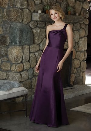  Dress - Mori Lee BRIDESMAIDS FALL 2018 Collection: 21587 - One Shoulder Satin Bridesmaid Dress | MoriLee Evening Gown