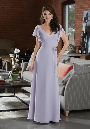 Special Occasion Dress - Mori Lee BRIDESMAIDS FALL 2018 Collection: 21591 - Boho Chiffon Bridesmaid Dress with Delicate Flutter Sleeves | MoriLee Prom Gown