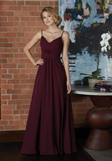 Prom Dress: Mori Lee BRIDESMAIDS FALL 2018 Collection: 21592 - V-Neck Chiffon Bridesmaid Dress with Twist Front Bodice 