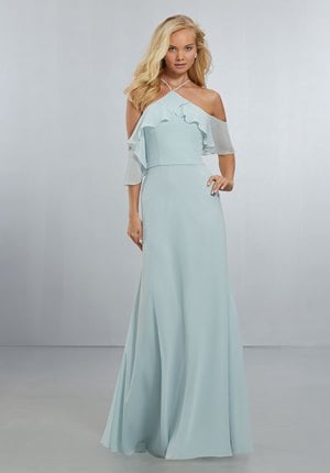  Dress - Mori Lee BRIDESMAIDS SPRING 2018 Collection: 21551 - Chiffon Bridesmaids Dress with Flounced Neckline | MoriLee Evening Gown