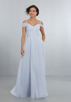 Bridesmaid Dress - Mori Lee BRIDESMAIDS SPRING 2018 Collection: 21566 - Chiffon Bridesmaids Dress with Off the Shoulder Draped Neckline | MoriLee Bridesmaids Gown