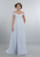 Prom Dress: Mori Lee BRIDESMAIDS SPRING 2018 Collection: 21566 - Chiffon Bridesmaids Dress with Off the Shoulder Draped Neckline 