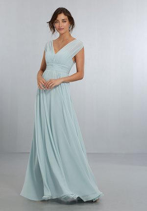 Bridesmaid Dress - Mori Lee BRIDESMAIDS SPRING 2018 Collection: 21567 - Chiffon Bridsmaids Dress with V-Neckline and Tie V-Back | MoriLee Bridesmaids Gown