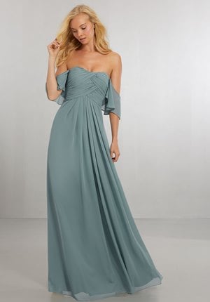 Bridesmaid Dress - Mori Lee BRIDESMAIDS SPRING 2018 Collection: 21571 - Boho Chic Chiffon Bridesmaids Dress with Off the Shoulder Neckline | MoriLee Bridesmaids Gown