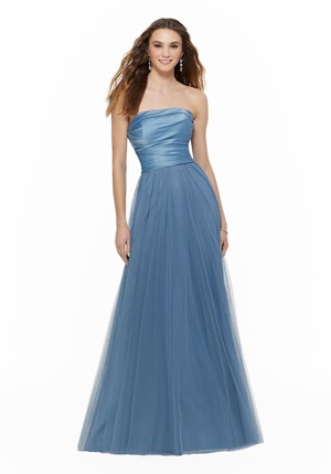  Dress - Mori Lee BRIDESMAIDS FALL 2019 Collection: 21633 - Elegant Satin and English Net Bridesmaid Dress | MoriLee Evening Gown