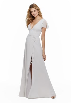 Bridesmaid Dress - Mori Lee BRIDESMAIDS FALL 2019 Collection: 21640 - Chiffon Bridesmaid Dress with Matching Tie Belt | MoriLee Bridesmaids Gown