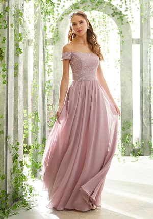  Dress - Mori Lee BRIDESMAIDS Spring 2019 Collection: 21602 - Chantilly Lace and Chiffon Bridesmaid Dress | MoriLee Evening Gown