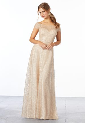  Dress - Mori Lee Bridesmaids Spring 2020 Collection: 21652 - Off-The-Shoulder Caviar Mesh Bridesamid Dress | MoriLee Evening Gown