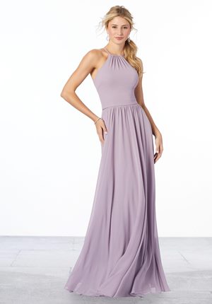 Special Occasion Dress - Mori Lee Bridesmaids Spring 2020 Collection: 21653 - High Halter Chiffon Bridesmaid Dress | MoriLee Prom Gown