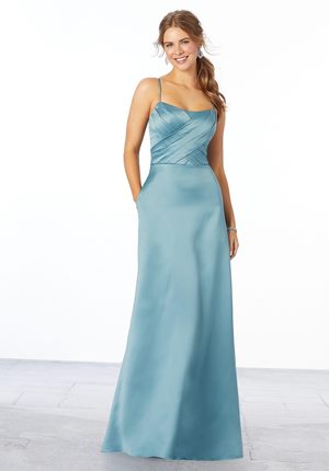 Special Occasion Dress - Mori Lee Bridesmaids Spring 2020 Collection: 21654 - Pleated Bodice Satin Bridesmaid Dress | MoriLee Prom Gown