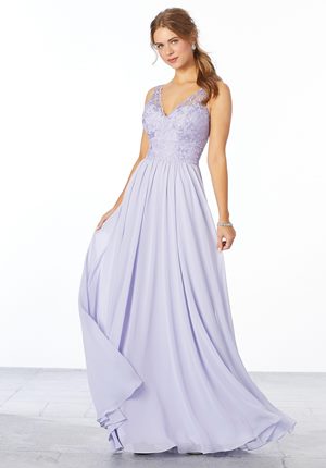 Special Occasion Dress - Mori Lee Bridesmaids Spring 2020 Collection: 21656 - Chiffon Embriodered Bridesmaid Dress | MoriLee Prom Gown