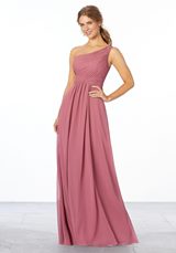 Prom Dress: Mori Lee Bridesmaids Spring 2020 Collection: 21662 - Pleated, One-Shoulder Chiffon Bridesmaid Dress 
