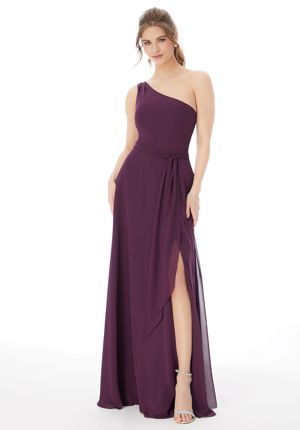 Special Occasion Dress - Mori Lee Affairs FALL 2020 Collection: 13105 - One Shoulder Chiffon Bridesmaid Dress | MoriLee Prom Gown