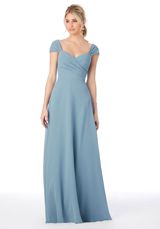 Prom Dress: Mori Lee Affairs FALL 2020 Collection: 13106 - Sweetheart Cap Sleeve Chiffon Bridesmaid Dress 