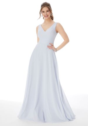 Special Occasion Dress - Mori Lee Affairs FALL 2020 Collection: 13108 - Simple Chiffon V-Neck Bridesmaid Dress | MoriLee Prom Gown