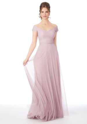 Bridesmaid Dress - Mori Lee Bridesmaids FALL 2020 Collection: 21683 - English Net Off The Shoulder Bridesmaid Dress | MoriLee Bridesmaids Gown