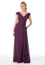 Prom Dress: Mori Lee Bridesmaids FALL 2020 Collection: 21686 - Ruffle Sleeve Chiffon Bridesmaid Dress 