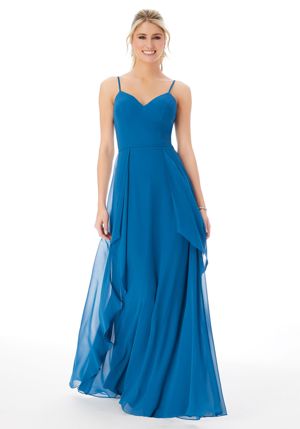 Special Occasion Dress - Mori Lee Bridesmaids FALL 2020 Collection: 21689 - Chiffon Bridesmaid Dress with Cascading Overlay | MoriLee Prom Gown