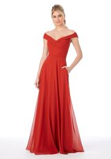 Prom Dress: Mori Lee Bridesmaids FALL 2020 Collection: 21692 - Off The Shoulder Chiffon Bridesmaid Dress 