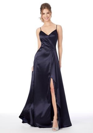  Dress - Mori Lee Bridesmaids FALL 2020 Collection: 21696 - Crepe Back Satin Bridesmaid Dress with Cascading Skirt | MoriLee Evening Gown